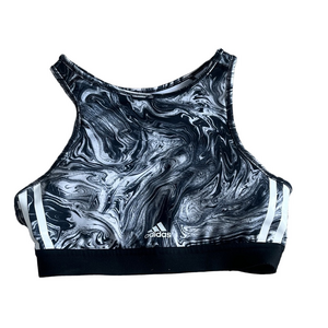 Adidas Women's Hyperglam Aeroready Training black and white Sports Bra